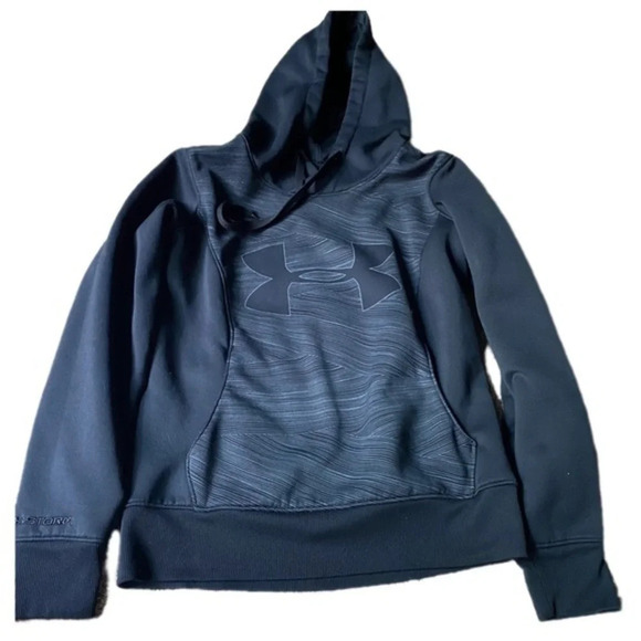 Under Armour Men’s Small Black Hooded Sweatshirt Semi-Fitted ColdGear​ - Picture 2 of 5